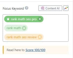 Rank Math SEO keywords